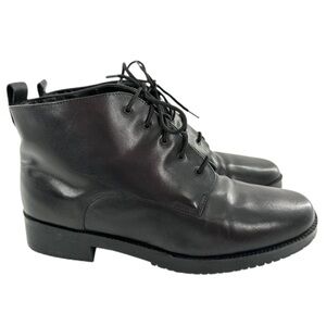 Croft and barrow womens ankle booties size 8.5 Tabby black leather insulated 90s